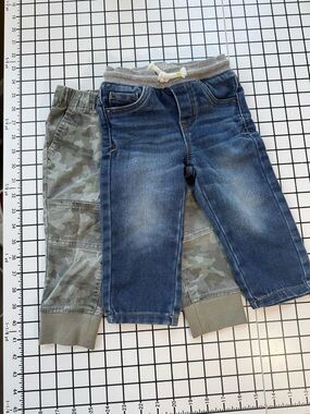 Kids Pull-On Denim Jogger Pants in Blue